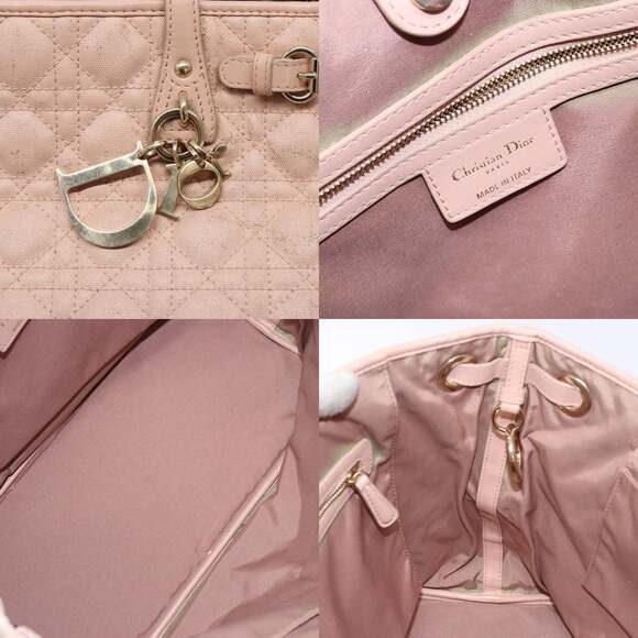 DIOR Canage Tote Bag Coated Canvas Pink Gold - Picture 11 of 12